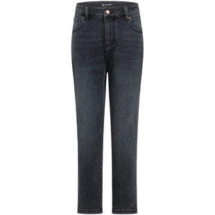 【耐磨保型】暇步士冬款磨毛保暖牛仔长裤女士深色复古显瘦长裤