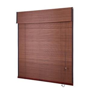 贵品电动竹帘家用全遮光竹帘户外阳台装饰竹帘子门帘家用遮阳帘