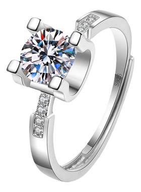 2025年新款莫桑石戒指韩版设计感四爪镶嵌求婚订婚结婚仿真钻戒女