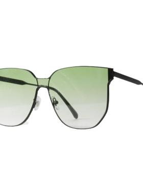 无边框一片式连体渐变绿色墨镜