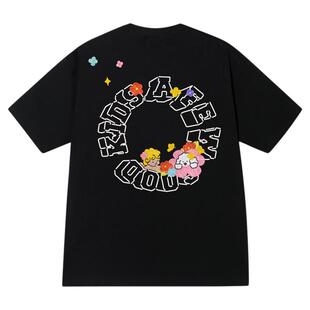 AFGK x Tombonia联名 小狗与天使刺绣短袖T恤夏季男女休闲情侣装