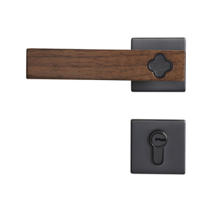 名门中古风静音门锁卧室房门室内木门门把手生态门胡桃木分体锁具