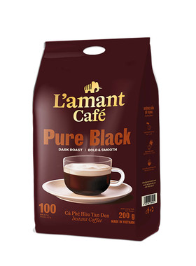 越南L`AMANT0植脂末速溶黑咖啡