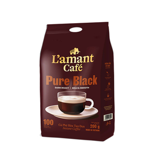 越南原装进口LAMANT黑咖啡200克/100杯 2g速溶美式量贩大袋装咖啡