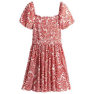 HM女装连衣裙春季方领缩褶皱感设计感碎花裙连身裙1277412