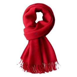 红色100%羊绒围巾男女冬季生日礼物本命年中国红围脖送礼高档礼盒
