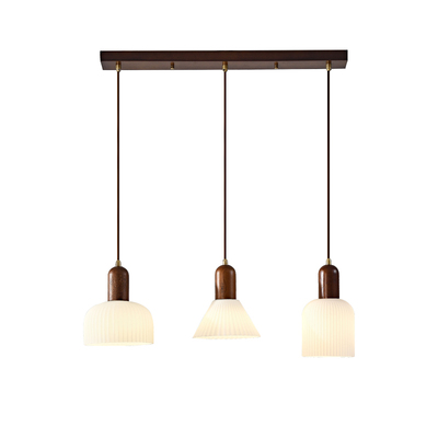 三头实木饭厅餐厅吊灯创意