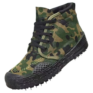 高帮加绒解放鞋男劳保帆布迷彩工地干活防滑耐磨黄胶棉鞋布鞋胶鞋