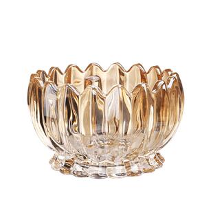 欧式创意水晶玻璃小号果盘果斗家用客厅轻奢糖果碟沙拉果碗套装