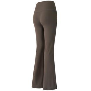 岚纹提臀微喇瑜伽裤女跑步高腰弹力速干健身喇叭裤普拉提运动长裤