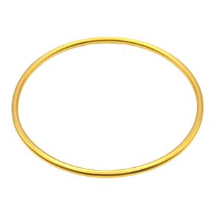 新航黄金手镯足金素圈纯金古法传承空心金镯子圆棍光面固口手环