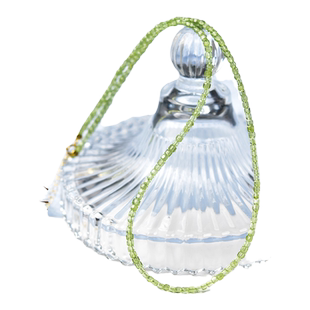 橄榄石项链女2025新款爆款轻奢小众水晶小方糖散珠子锁骨链颈链