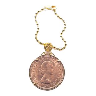 柳白猿手作 幸运币LuckyCoin英国不丹硬币自由女神硬币项链钥匙扣