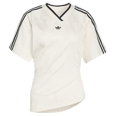 adidas阿迪达斯三叶草运动修身短袖V领球衣2026夏女T恤上衣KC9122