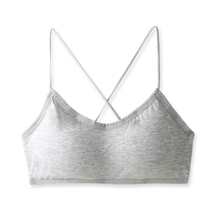 性感交叉美背吊带文胸一体式女士新款抹胸聚拢内衣纯棉带胸垫上衣