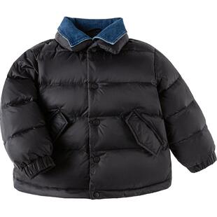 巴拉巴拉儿童羽绒服男童外套冬季牛仔拼接小童宝宝上衣保暖时尚潮