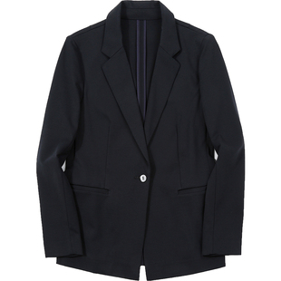 一粒扣西装外套女日本进口针织罗马布后开叉设计感气质休闲小西服