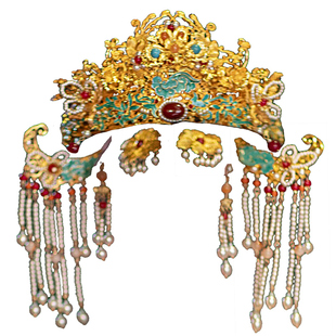 汉服头饰新款中式新娘汉婚凤冠步摇发钗明制发冠结婚饰品原创高端