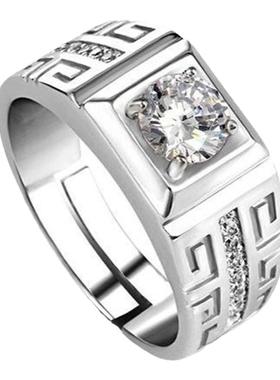 克拉莫桑石霸气风韩版开口戒指