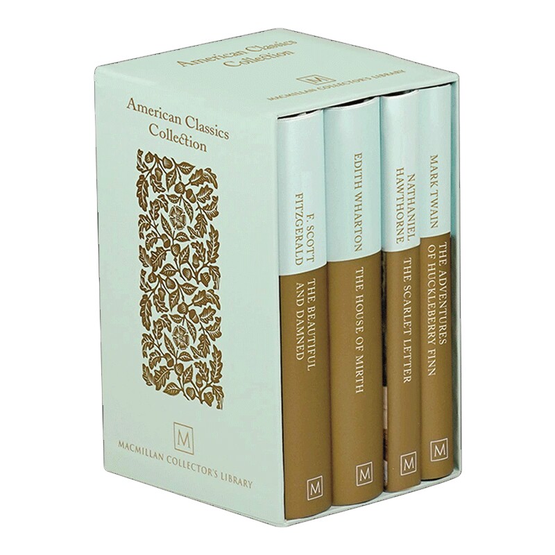 英文原版 American Classics Collection 美国经典文学合集 《美丽与毁灭》《欢乐之家》《红字》和《哈克贝利·费恩历险记》