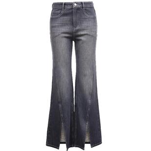 Vero Moda奥莱牛仔裤子女秋冬新款水洗磨白高腰显瘦直筒裤休闲