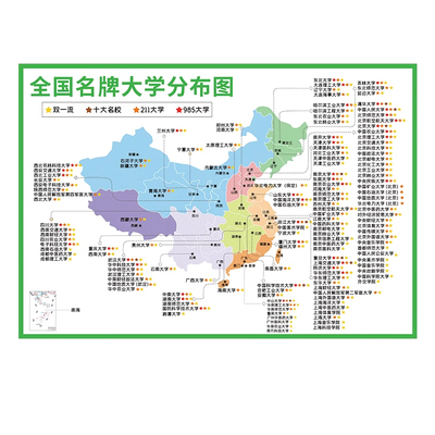 全国重点高校分布图班级文化墙贴