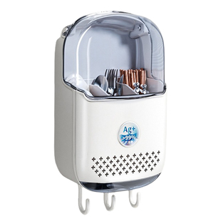 筷子筒壁挂式厨房新款筷笼收纳盒勺子沥水架高档防尘筷子桶置物架