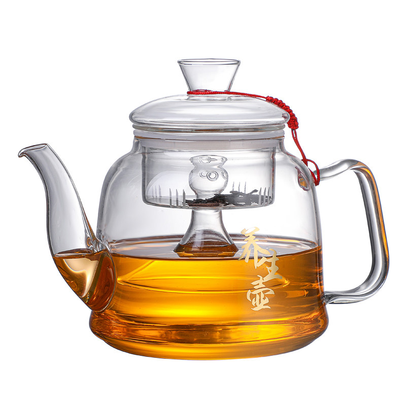 电陶炉耐热玻璃蒸茶壶煮茶器蒸汽煮茶壶黑茶普洱烧水壶泡茶壶家用
