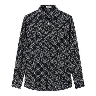 KARL LAGERFELD卡尔拉格斐经典满花长袖衬衫秋冬新款老佛爷男装潮