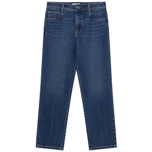 Hazzys哈吉斯水洗牛仔裤女秋冬休闲简约潮流时尚通勤直筒长裤下装