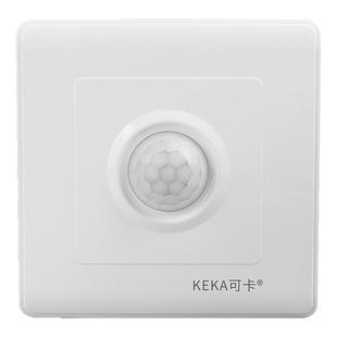 86型红外线楼道220Vled灯带三四线消防智能人体感应延时开关面板