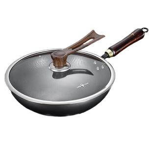 ssgp三四钢章丘极纯铁锅锻打家用老式炒锅无涂层圆底炒锅