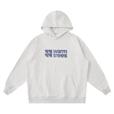 warmtrees品牌线形logo学院风印花薄绒连帽卫衣男款休闲卫衣新品