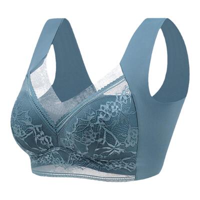 大码蕾丝冰丝内衣文胸大胸显小女