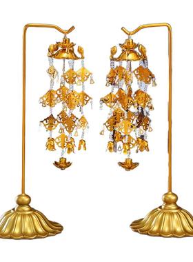 鎏金璎珞小宝盖带支架供佛莲花灯