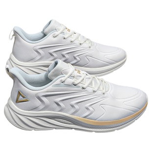 匹克男鞋春季跑步鞋男款缓震轻便运动鞋男士白色百搭休闲鞋子绒面