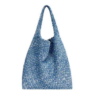 Double.r小瑞靓包牛仔编织单肩包