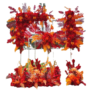 新款婚庆地排花仿真绢花成品装饰花排T台路引花婚礼堂迎宾区花艺