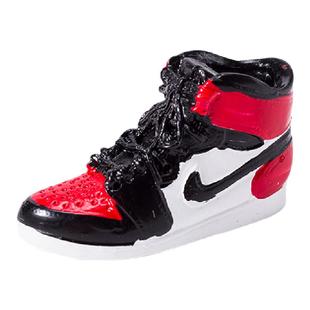 迷你红白篮球鞋模型 男神男孩生日蛋糕装饰摆件烘焙配件 左脚款