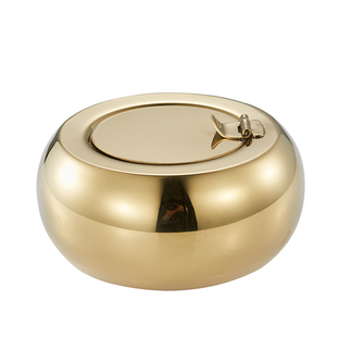 鼓型不锈钢烟灰缸个性创意欧式鼓形防风烟缸车用带盖单支烟灰缸