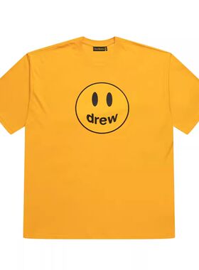 正品drewhouse金黄色笑脸T恤
