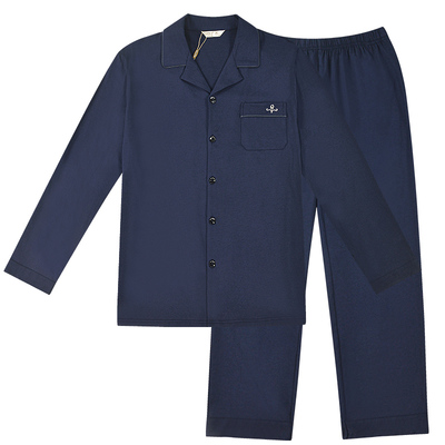 绮瑞男士兰精莫代尔家居服春秋长袖睡衣男款秋冬简约大码开衫套装