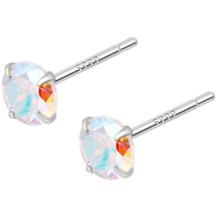 梦幻钻石耳钉女纯银高级感超闪睡觉免摘小耳环养耳洞气质轻奢耳饰