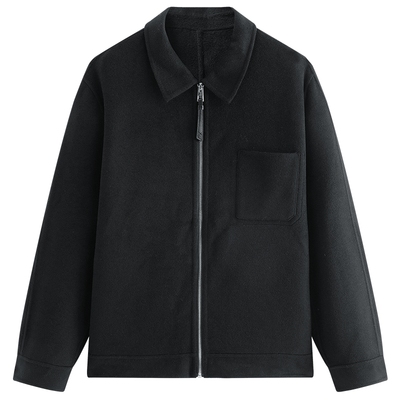 【商场同款】太平鸟男装毛呢外套25年冬季新款黑色夹克B1BCF4228@