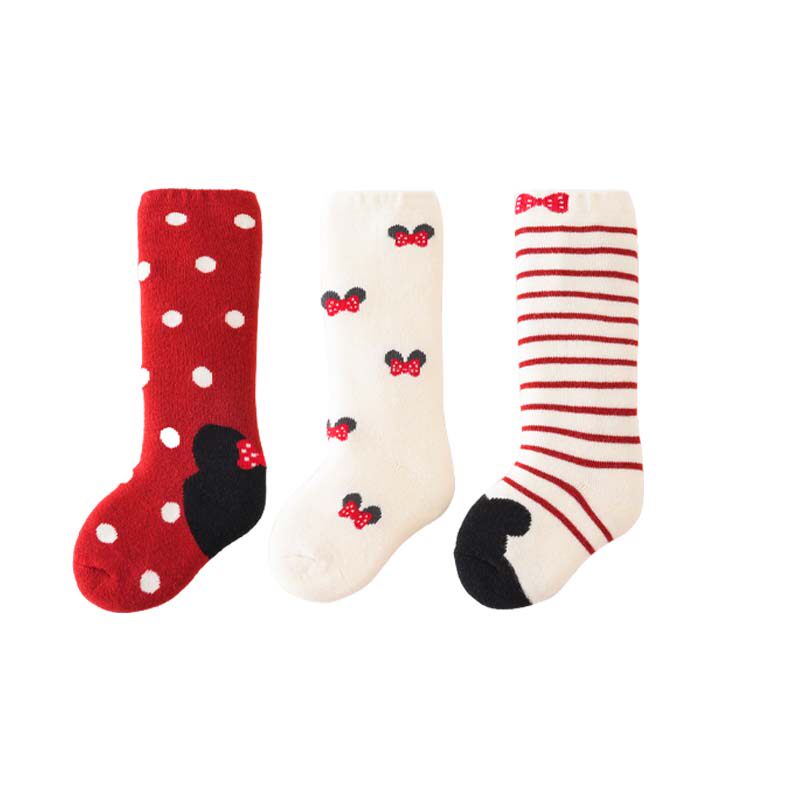 婴儿袜子秋冬季a类加厚加绒纯棉袜新生幼儿宝宝不勒腿无骨长筒袜