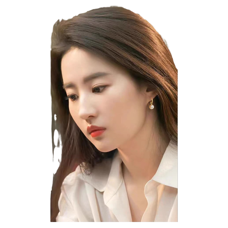 刘亦菲耳饰珍珠高级感法式女