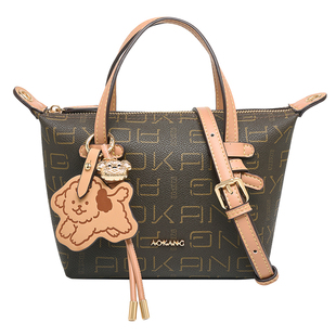 奥康牛角包2025新款老花手提小包大容量通勤斜挎包女士高级单肩包