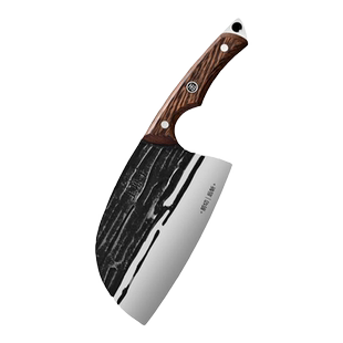 王麻子菜刀家用锻打斩切两用刀鱼头刀厨房厨师专用砍骨刀切片刀具