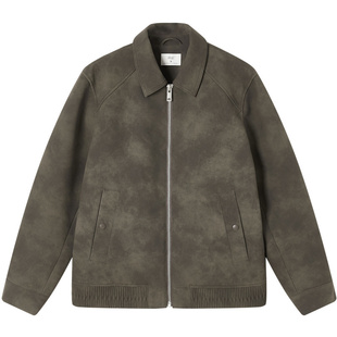 【商场同款】流石男装迷彩压花PU皮羽绒服2025年冬季新款白鸭绒衣