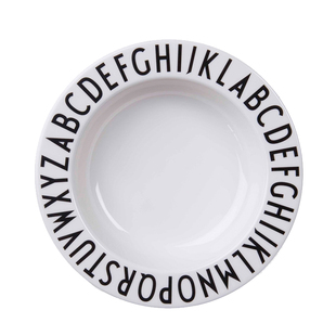 丹麦原装进口Design Letters儿童餐具黑白字母餐盘深碗深盘三角盘
